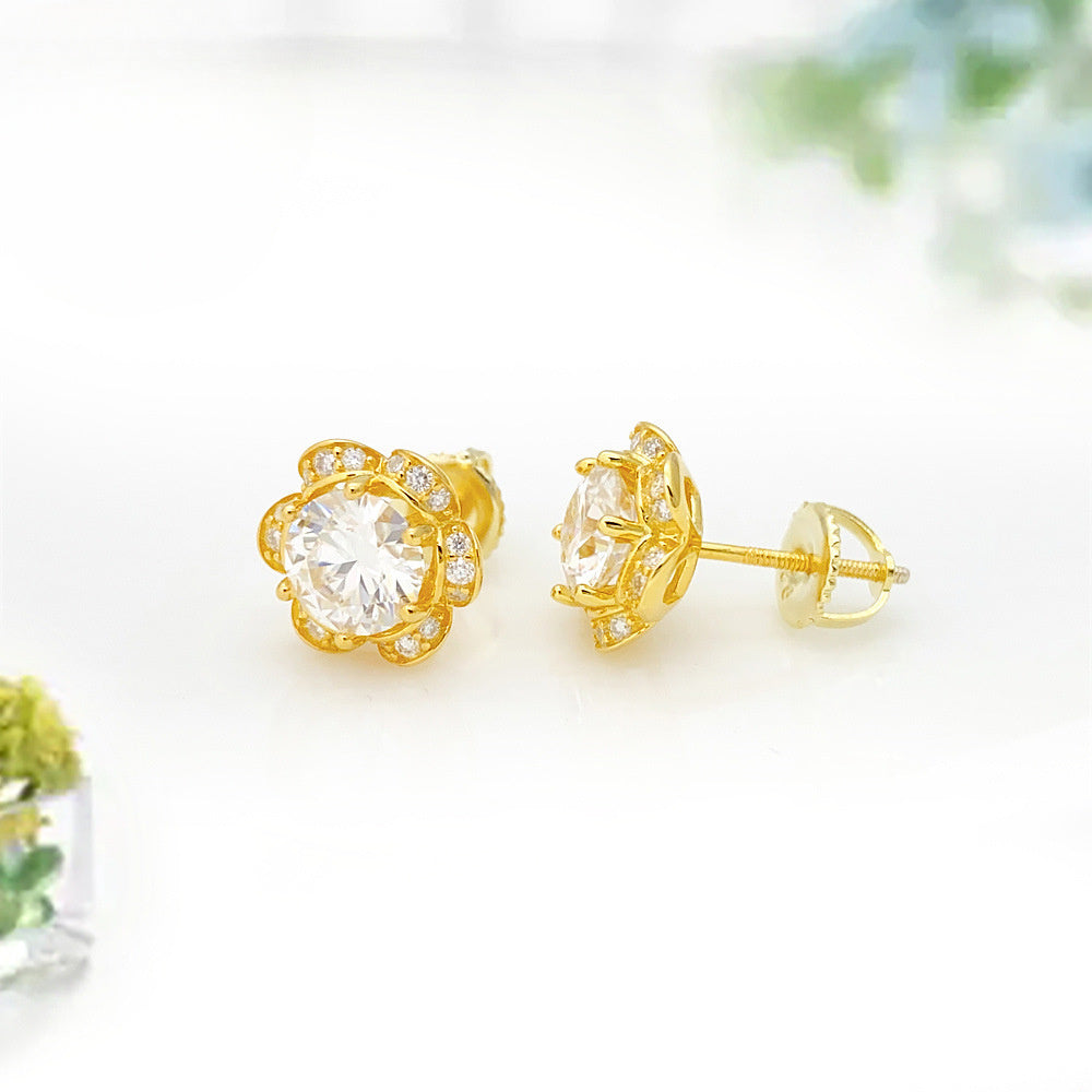 Elegant New 925 Silver Set Moissanite Europe and The United States Men and Women Classic Earrings Daily Wear, Festivals, Birthdays, Anniversaries Party, Christmas, Thanksgiving Day to Give The Best Gift Choice for Family and
