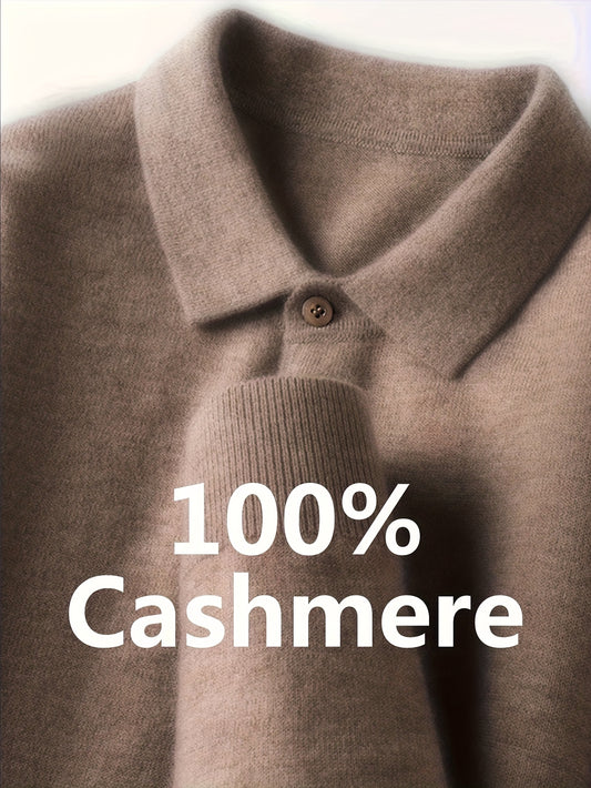 Men'S 100% Thickened Sweater - Lapel Collar Winter Warm Coat for Commuting & Office | Solid Color (Dark Blue/Dark Grey/Navy), Luxurious Inner Layer, Dry Clean Only, Versatile Casual & Formal Wear