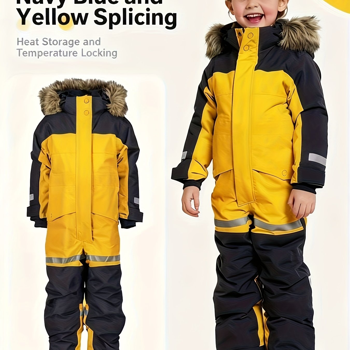 Boys' & Girls' Thickened Warm Windproof High Quality Snowboard Ski Suit Set - Full-Zip/Hooded One-Piece Winter Sports Outfit, Cold-Weather Clothing for Skiing, Ice Skating, Hockey, Birthdays & Christmas Gifts for & (Hand Wash