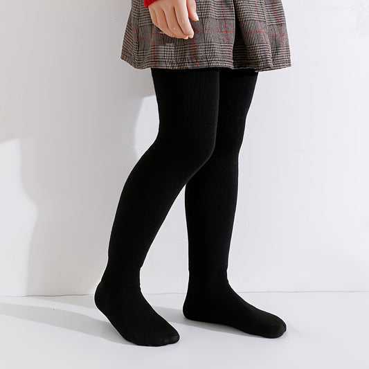 3 Pairs girls tights baby toddler leggings socks Children's Tights, Fleece-Lined & Thickened Style, Suitable for Daily Wear in Winter, Classic Black, White and Gray Colors for Simple & Versatile Matching, Seasonal Clothing, C