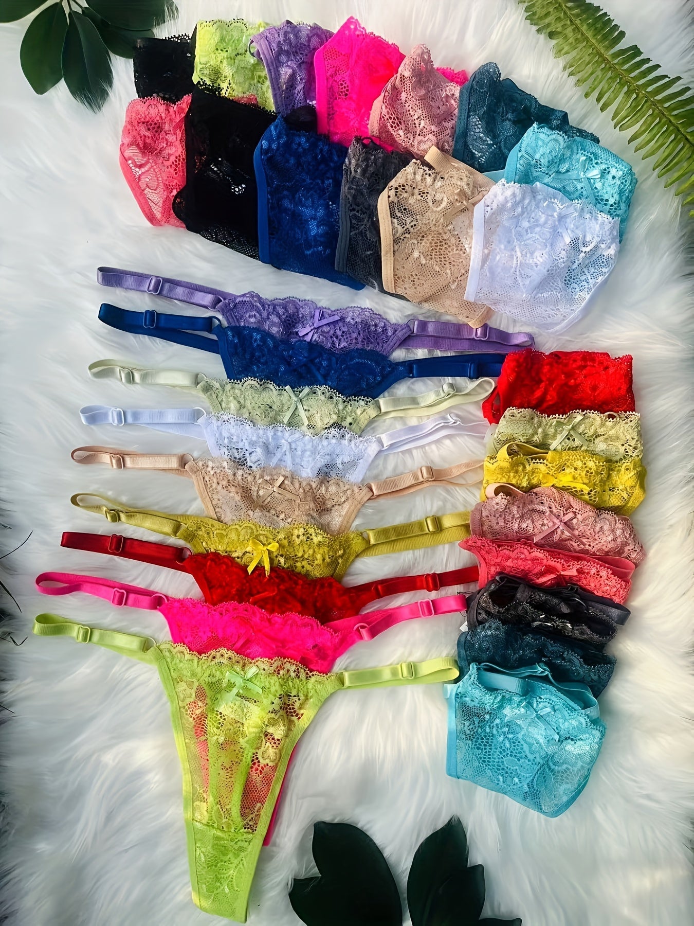 30 Pcs/Pack Ladies Transparent Lace Sexy Thongs V-Strings Panties Women G-string Bikini Comfy Breathable Intimates Nightwear Women's Lingerie & Underwear (15 Color Random)