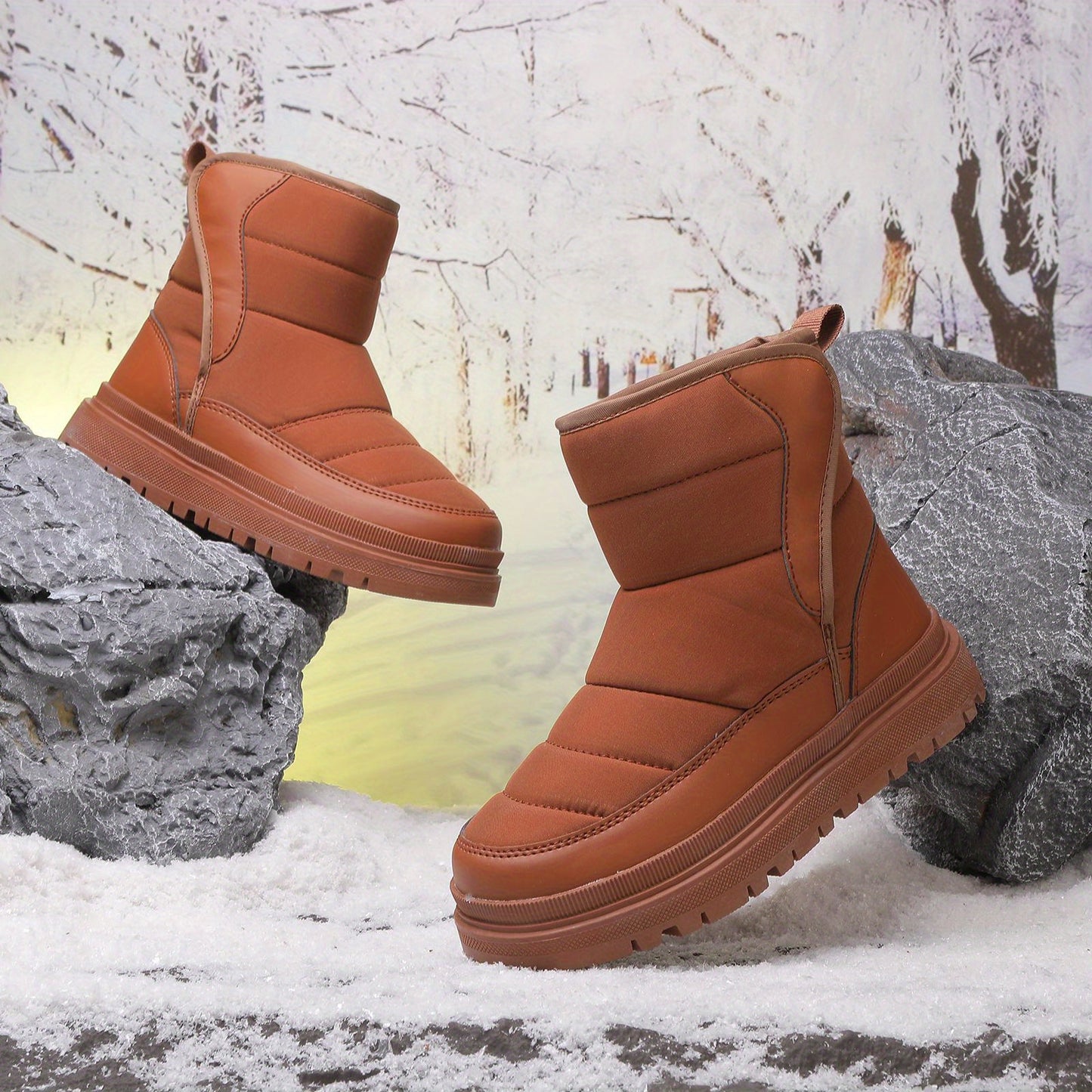 Kids High-Top Winter Snow Boots with Zipper Closure & TPR Sole - Heavy-Duty High Quality Cold Weather Boots with Cushioned Insole, Round Toe & Arch for Boys & Girls (Toddlers to Youth) - Ideal for School, Playground, Travel,