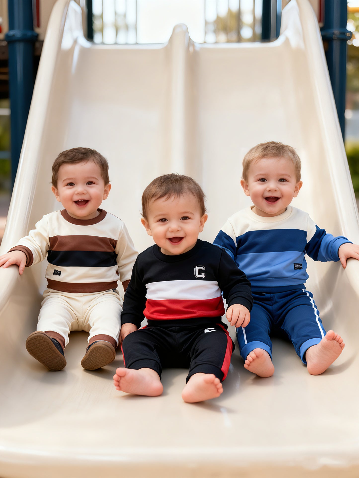 A 6pcs Set of Autumn And Winter Clothing for Baby Boys, Featuring a Stylish Color-Block Print Pullover, Long-Sleeve Round-Neck Sweatshirt, And Sweatpants. This Outfit Makes a Great Gift And Is Perfect for Outdoor Wear