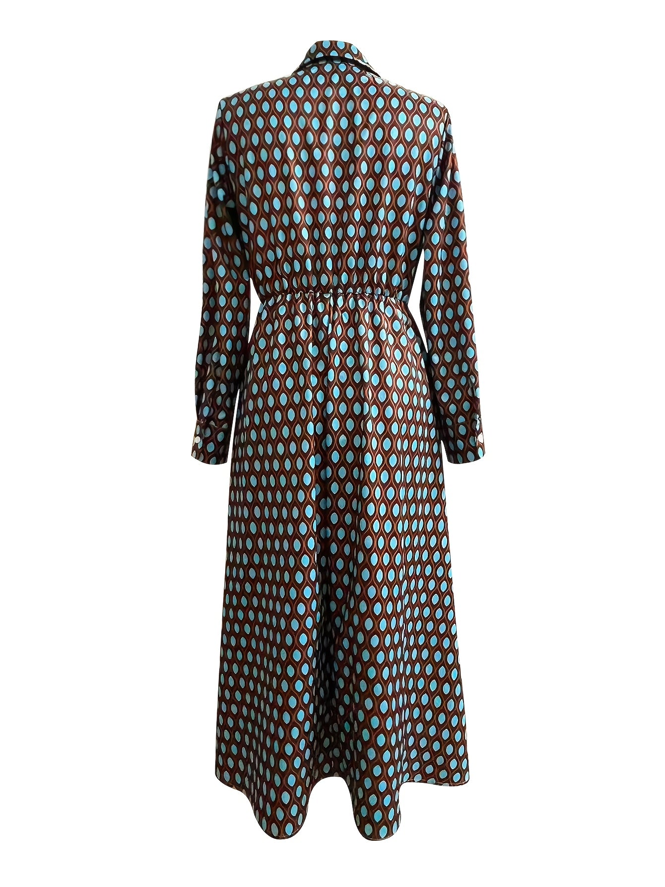 NS702 2025 Spring/Summer New Polka Dot Elegant Print Long Women's Dress Without Belt