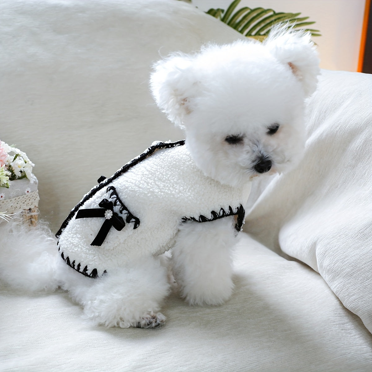 Fragrant Style Dog Winter Coat Vest with Full-Zip Closure & Piping - Warm Jacket for Small/Medium Dogs (Bichon, Pomeranian, Schnauzer, Teddy) - Cozy Pet Clothing for Cold Weather, Durable & Easy On/Off Outfit, Dog Winter Jack