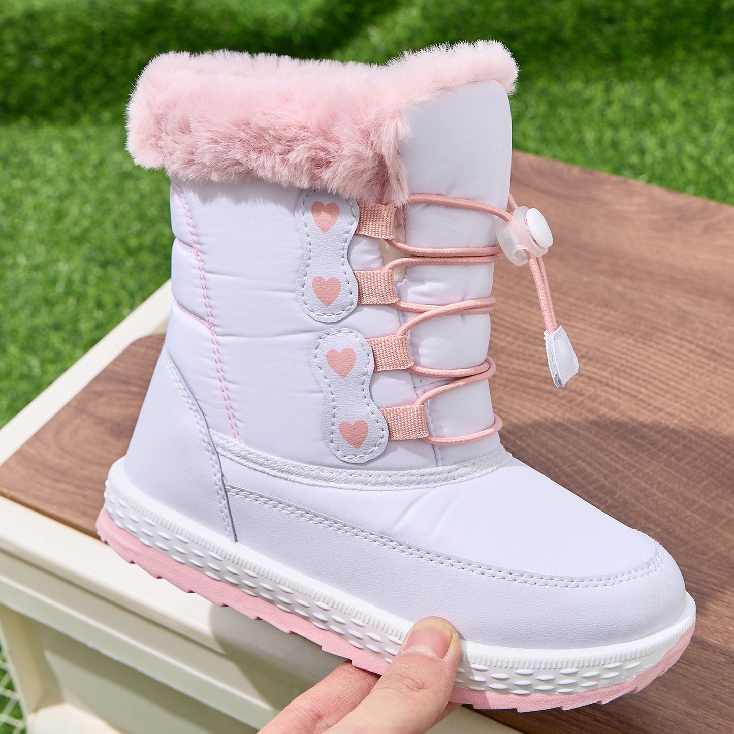 [Fleece-Lined Snow Boots] DACLAY Youngsters' Fleece-Lined Snow Boots - Slip-On Mid-Calf Outdoor Shoes with EVA Sole, All-Season Lightweight Design for Boys & Girls (Youngsters to Youth), Youngsters Winter Footwear, Casual You