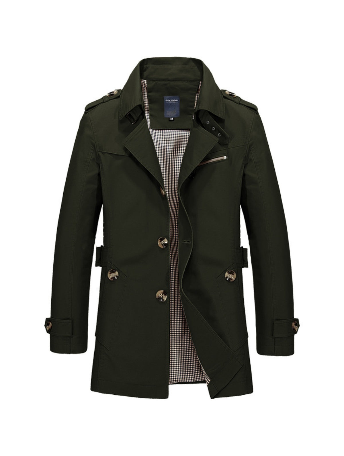 2026 New European And American Men'S Top | Pure Large-sized Mid-length Jacket, Casual Solid Color Coat with Lapel Collar, Regular Sleeve, Zipper Closure