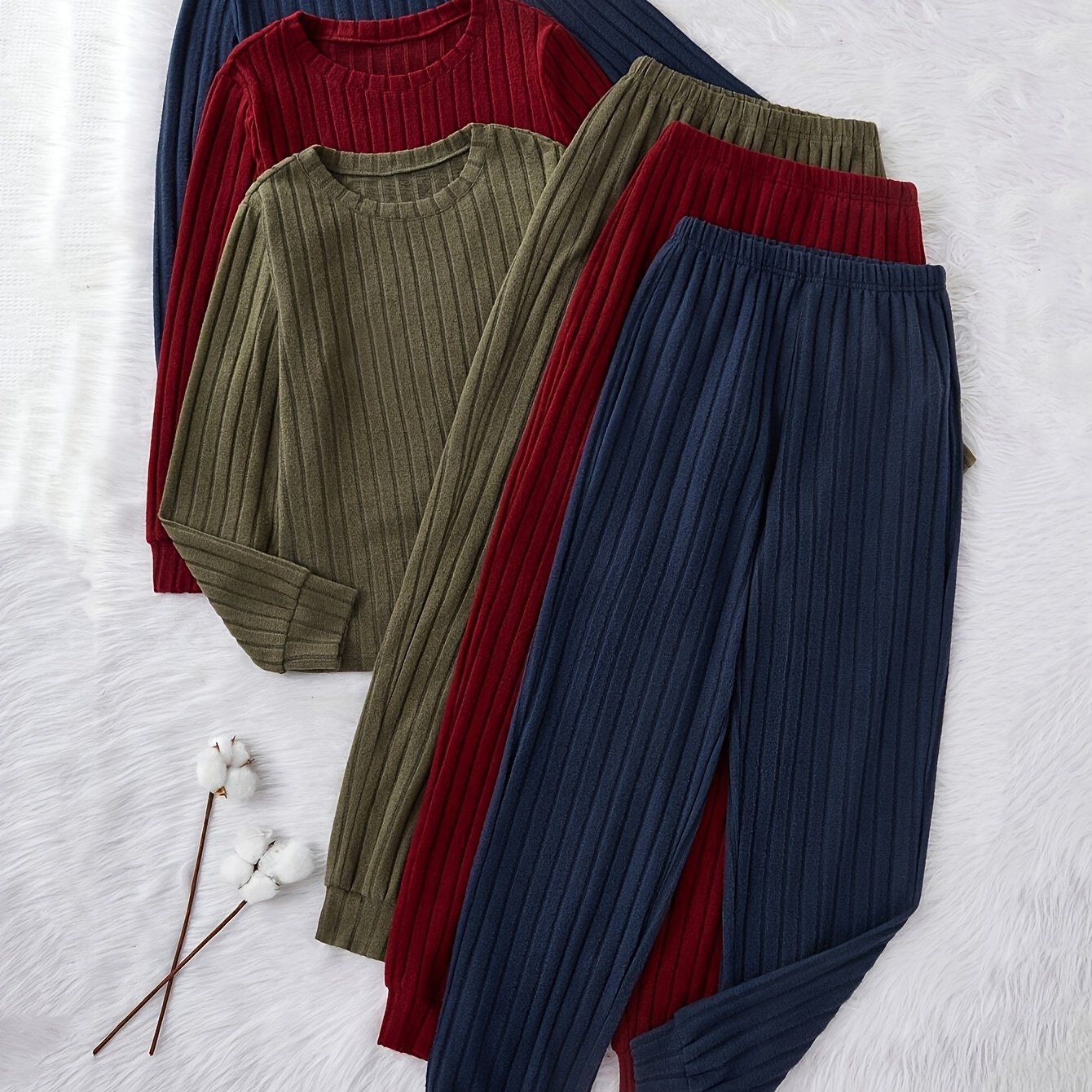 6pcs Women'S Sports Suit, Fleece Fabric, Long Sleeves And Long Pants, Comfortable Fabric, 3 Color