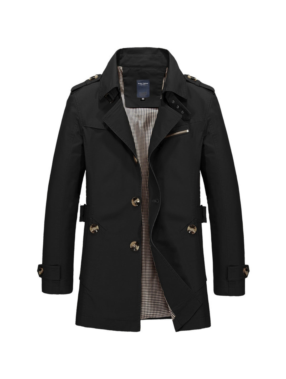 2026 New European And American Men'S Top | Pure Large-sized Mid-length Jacket, Casual Solid Color Coat with Lapel Collar, Regular Sleeve, Zipper Closure