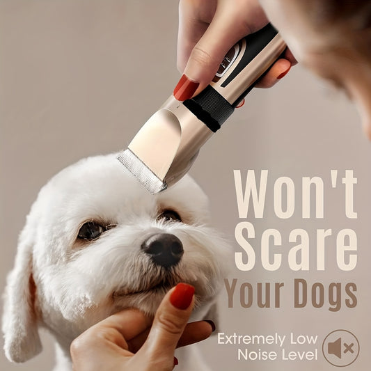 Dog Grooming Kit Low Noise Rechargeable Dog Clippers for Grooming Cordless Dog Grooming for Dogs, Cats Golden, Professional Dog Grooming Clippers, Dog Clippers for Grooming Professional Kit, Dog Grooming Kit for Small Dog, Pe