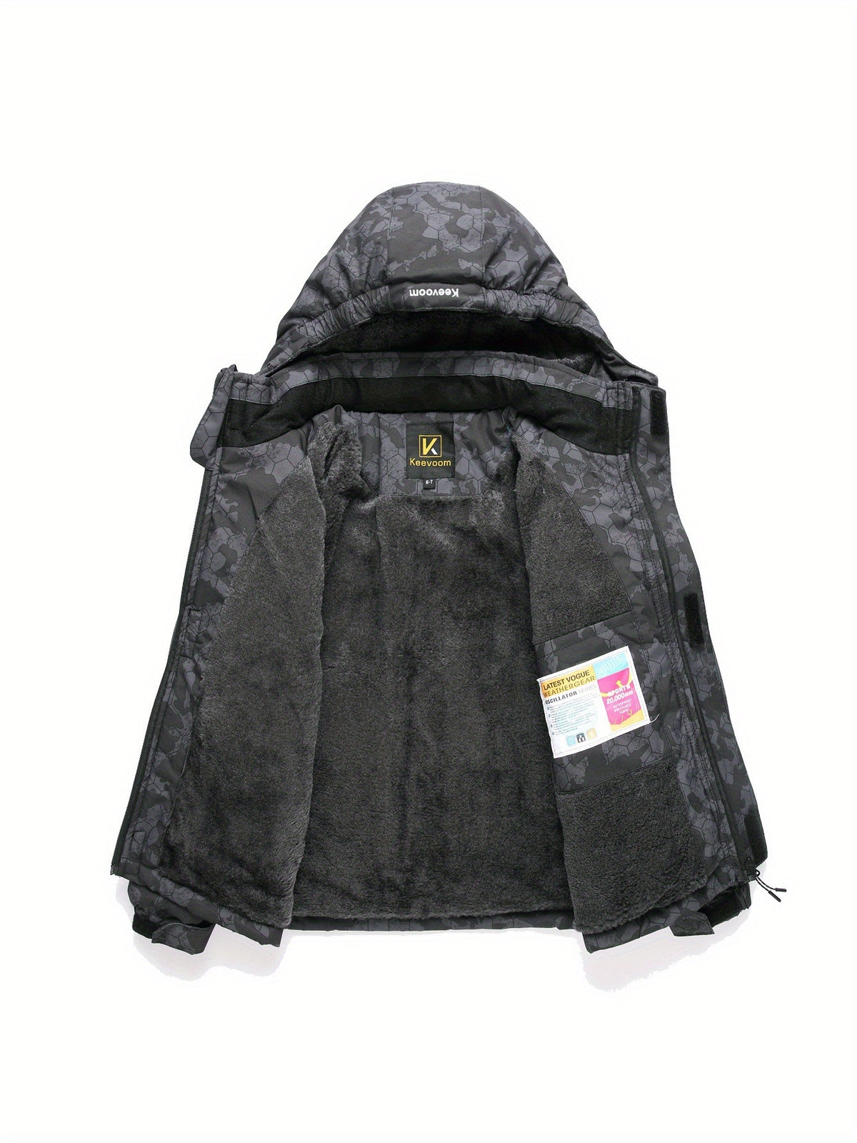 Boys' Winter Warm Coat - Windproof Snow Jacket with Hood, Casual Zip-Up Coat for Fall/Winter Outdoor Activities, Polyester Lined, Regular Fit, Winter Coats for Boy, Autumn Winter Apparel, Hooded Design, Durable Zipper Closure