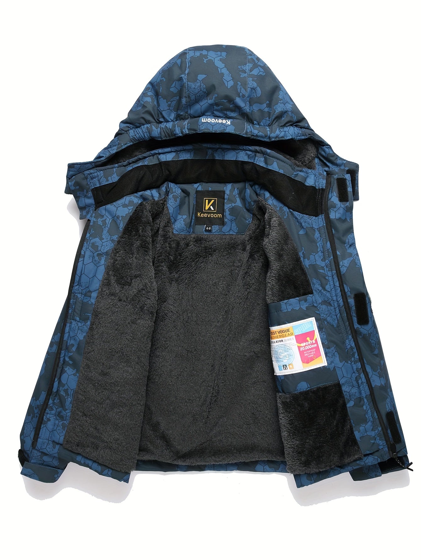 Keevoom Boys' Windproof High Quality Ski Jacket & Snowboard Coat - Warm Winter Jacket with Hood, Pockets, H-Fit for Skiing, Snowboarding, Outdoor Activities - Kids' Cold Weather Gear for, Snow Play ( &)