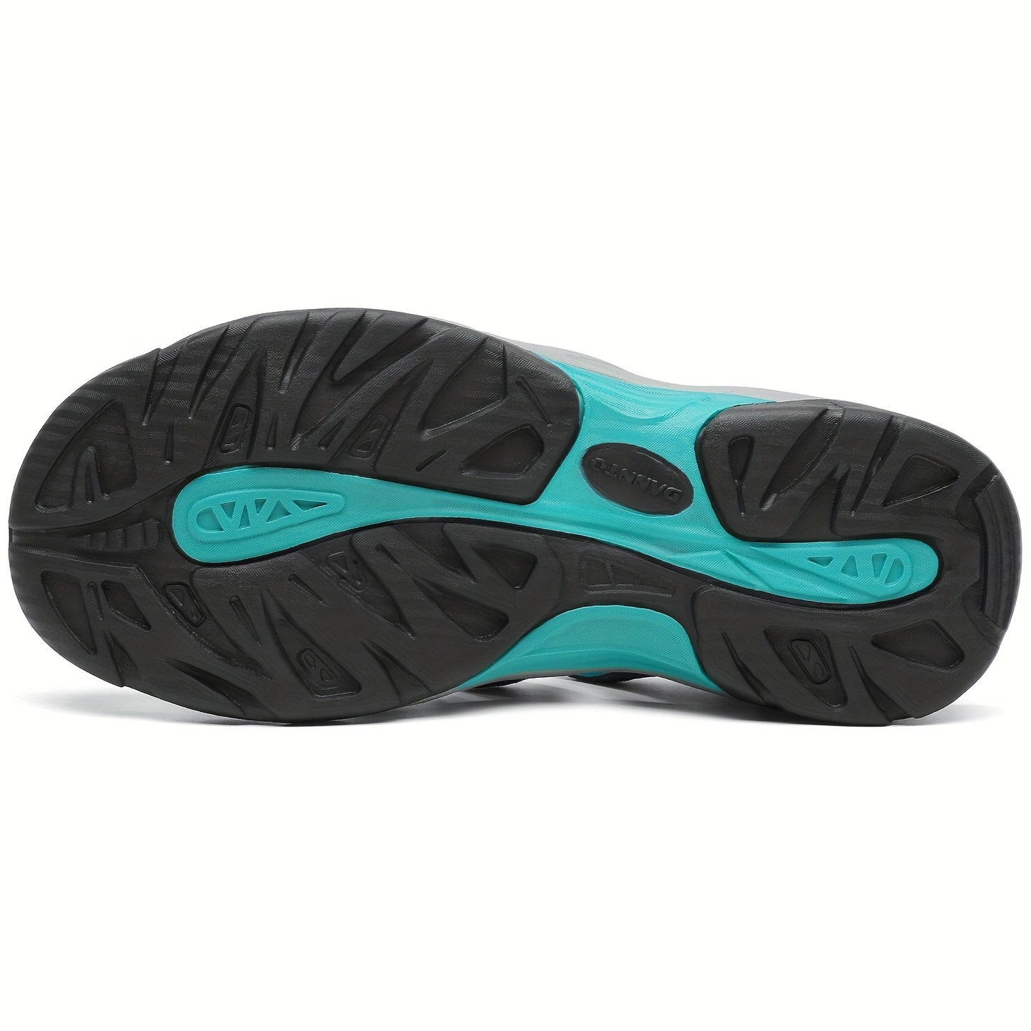 Women's Turquoise/Black Quick-Dry Hiking Water Shoes - Adjustable Bungee Closure, Arch & -Skid Sole, All-Terrain Outdoor Sandals with Mary Jane Strap (Lace-Up) for Beach, Camping, River Trekking - Cushioned /Rubber Footbed