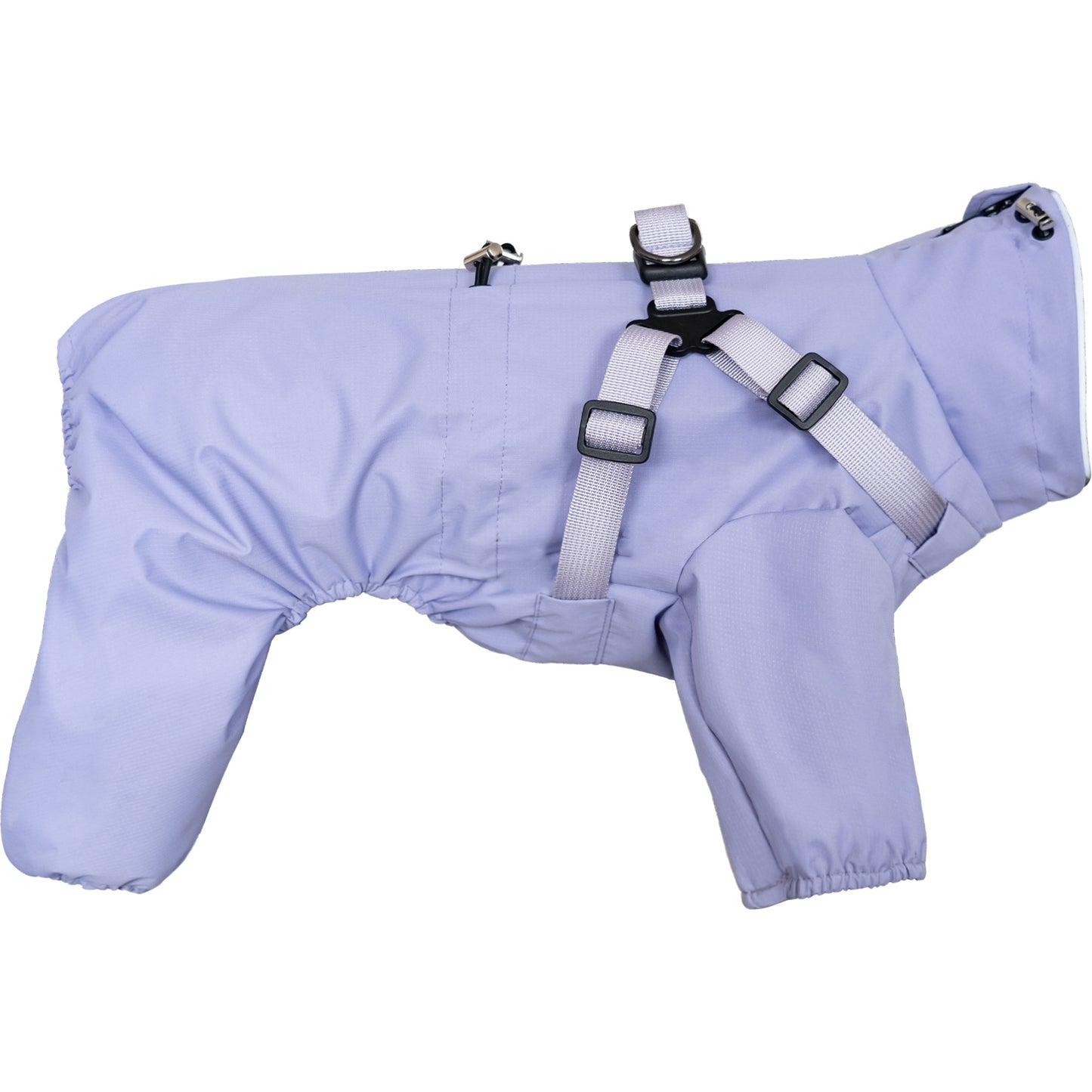 Mile High Life Waterproof Dog Raincoat, Full Coverage Small Dog Rain Coat with Harness, Adjustable 4 Legs Puppy Rain Jacket with Reflective Strip and Elastic Cuffs