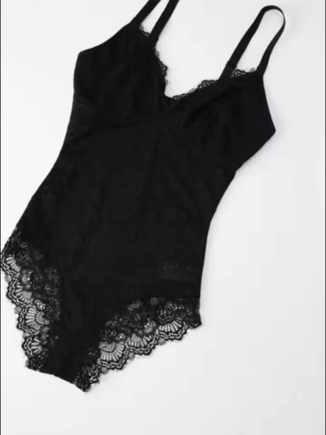 Two-Pack Large Size Women's Printed Lace Shapewear Body Suit Abdominal Shapewear V-Neck Vest Style Top Body Shaper