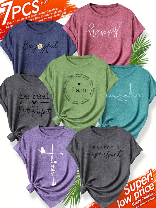 [7 Matching Sister Outfits] A Set of 7 Matching Sister Outfits Featuring Easy And Clear Lines with Stylish Printed Patterns, Perfect for Casual Elegance. Available in Various Colors And Sizes S-XXL for Spring, Summer, And Aut