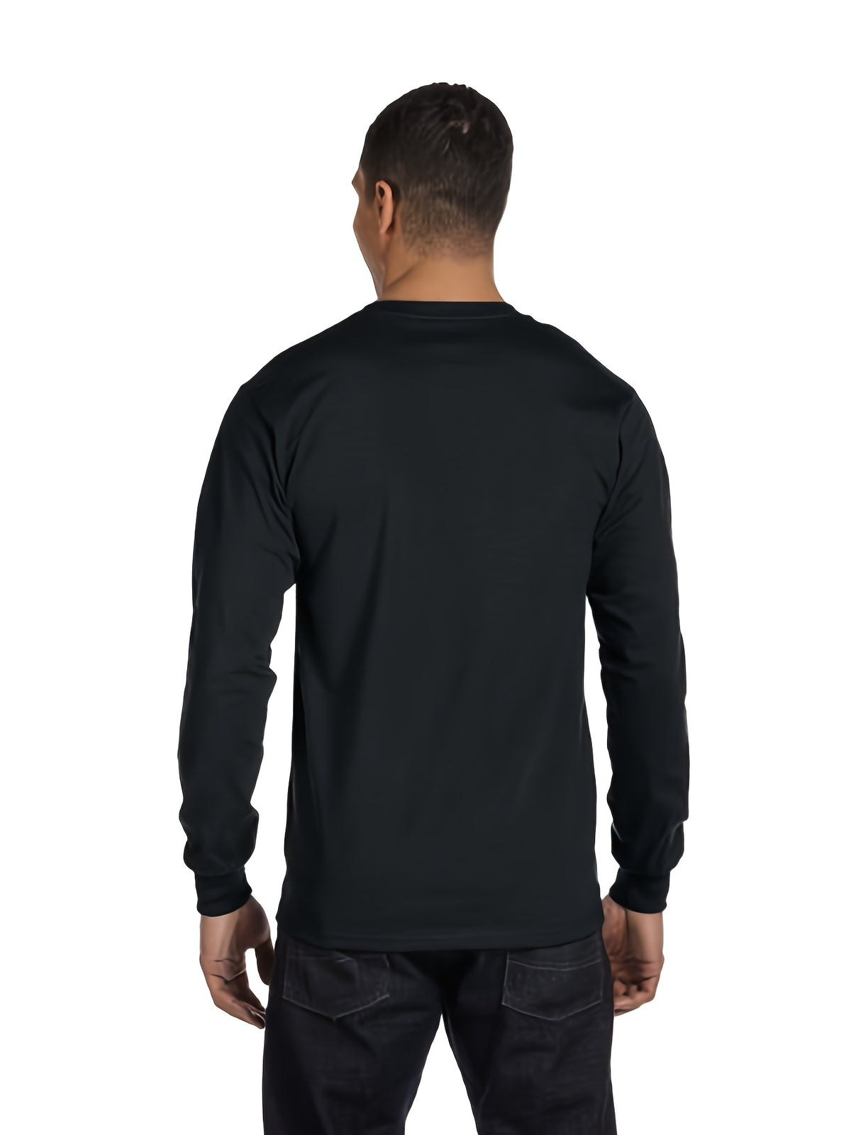 5 Must-Have Long-Sleeve Quality T-Shirts for Men, Comfortable And Soft Light Beige-Friendly Feel. Crew Neck T-Shirts Suitable for Work, School, Daily Commute, Holiday Gifts, High-Quality Men's T-Shirts And Men's Home Sleepwea