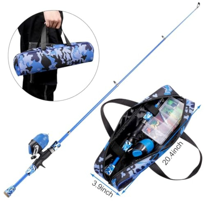 Gamashino Telescopic Fishing Rod and Reel Combo with Lures & Carry Bag - Portable Collapsible Fishing Pole Suitable for Boys, Girls, Youth - -in- Fishing Equipment, Lightweight Rod & for Beginners, Ideal Gift for Fishing Trip