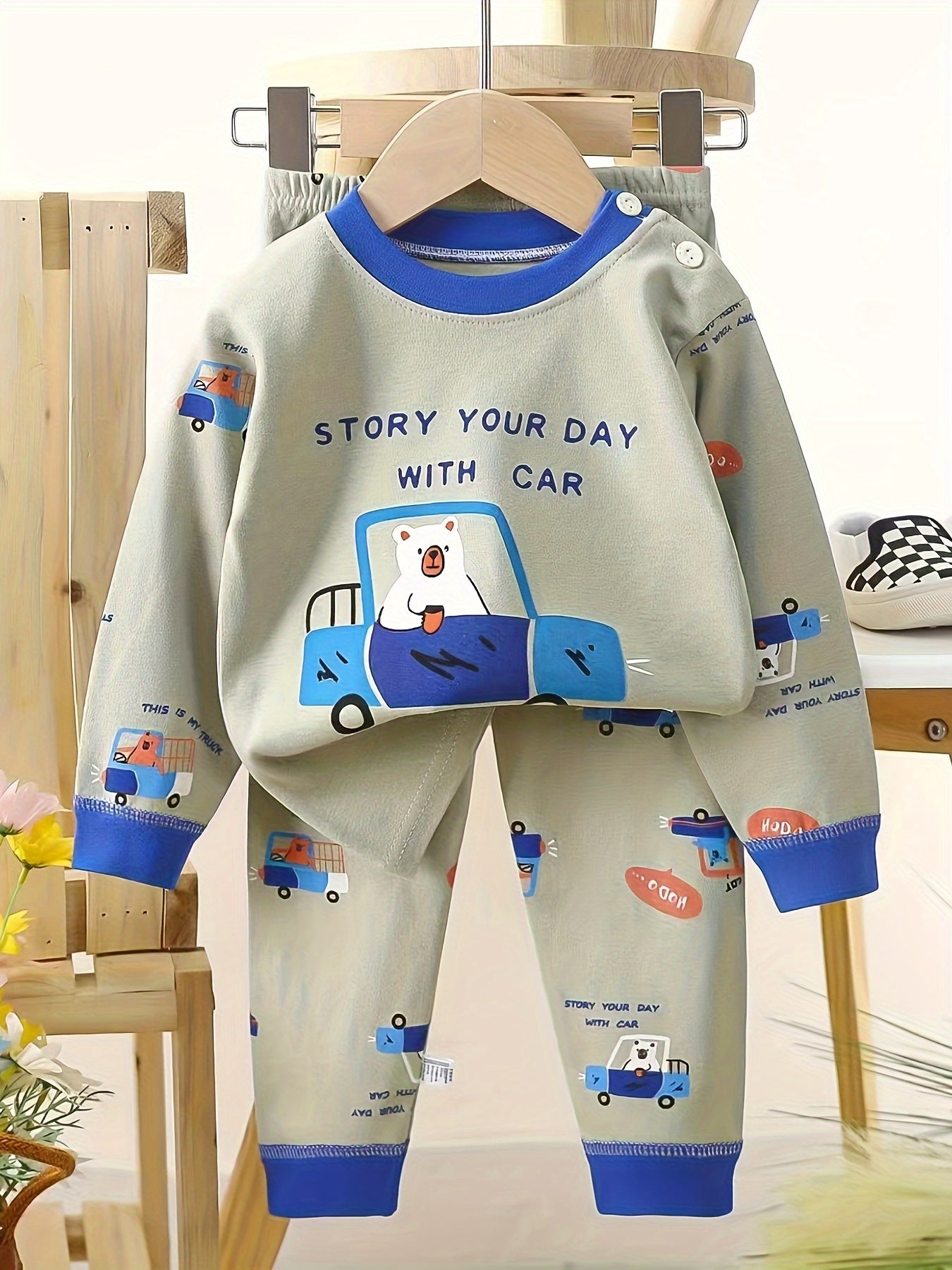 Eight Pieces And Four Sets Of Combination Autumn Simple Fashion Full Print Set Car Dinosaur Astronaut Full Print Lovely Children Love Locomotive Astronaut Dinosaur Print Series Autumn Set Comfortable And Breathable