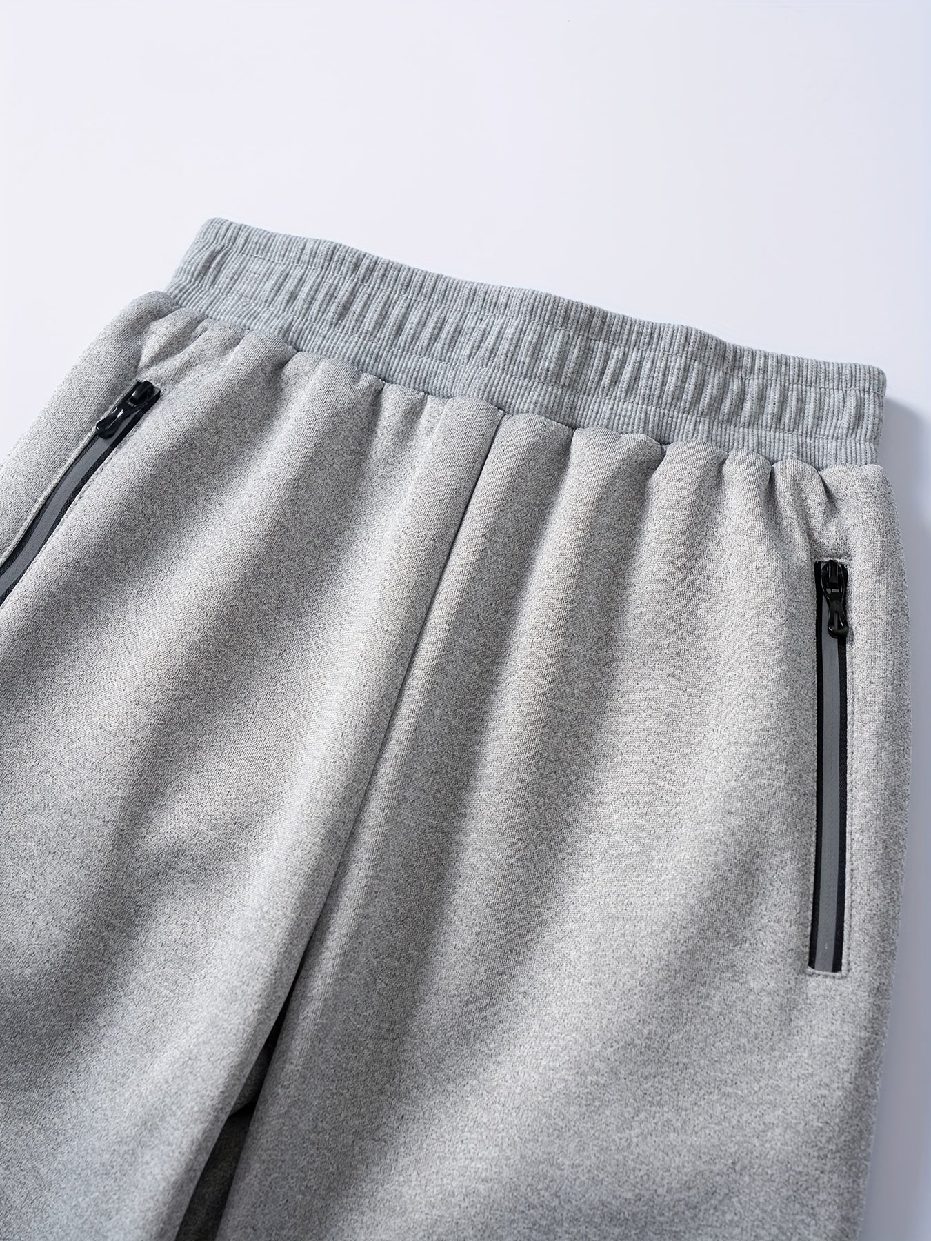 Classic Zipper Pocket Design, Boys' 3pcs Casual Comfortable Elastic Waist Loose Warm Fleece-Lined Joggers for Daily Wear, Outdoor and Sports, Kids' Autumn/Winter Pants (Accessories Not Included), Perfect for Outdoor, Boy Pant