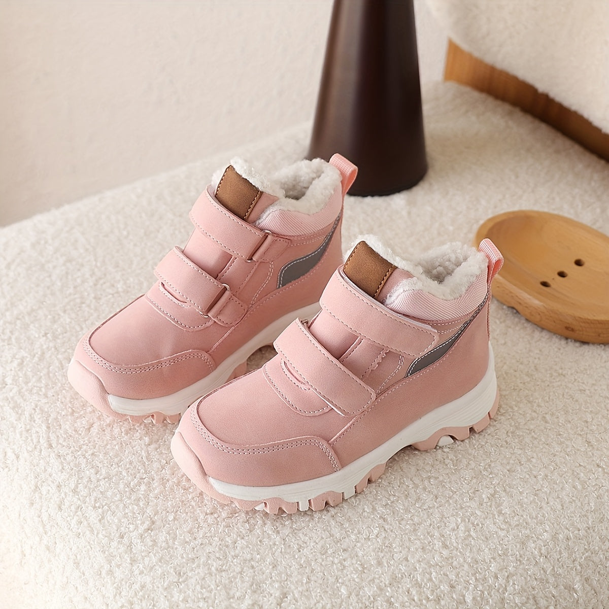 [Warm Boys' Winter Boots] Warm Boys' Winter Snow Boots | High-Top Plush Lining, Non-Slip TPR Sole for Snow, Ice, Hiking