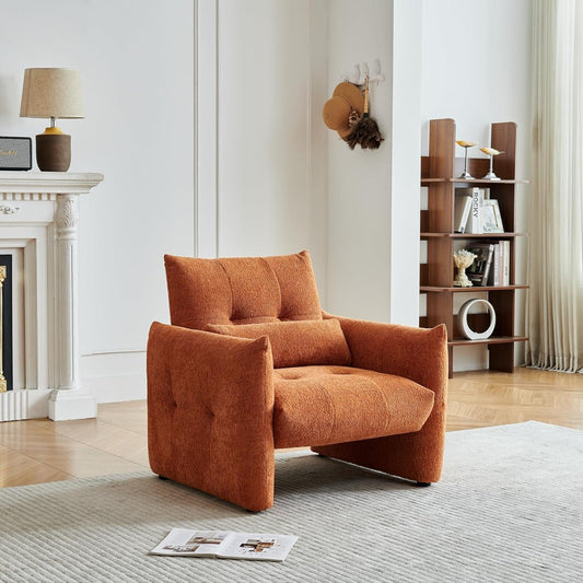 Accent Chair, Raindrop Velvet Fabric Armchair, Cloud-Like Lounge Leisure Chair with Pillow & Armrest, Comfy Deep Seat Single Sofa Vanity Chair for Living Room, Bedroom,  Spaces, Green