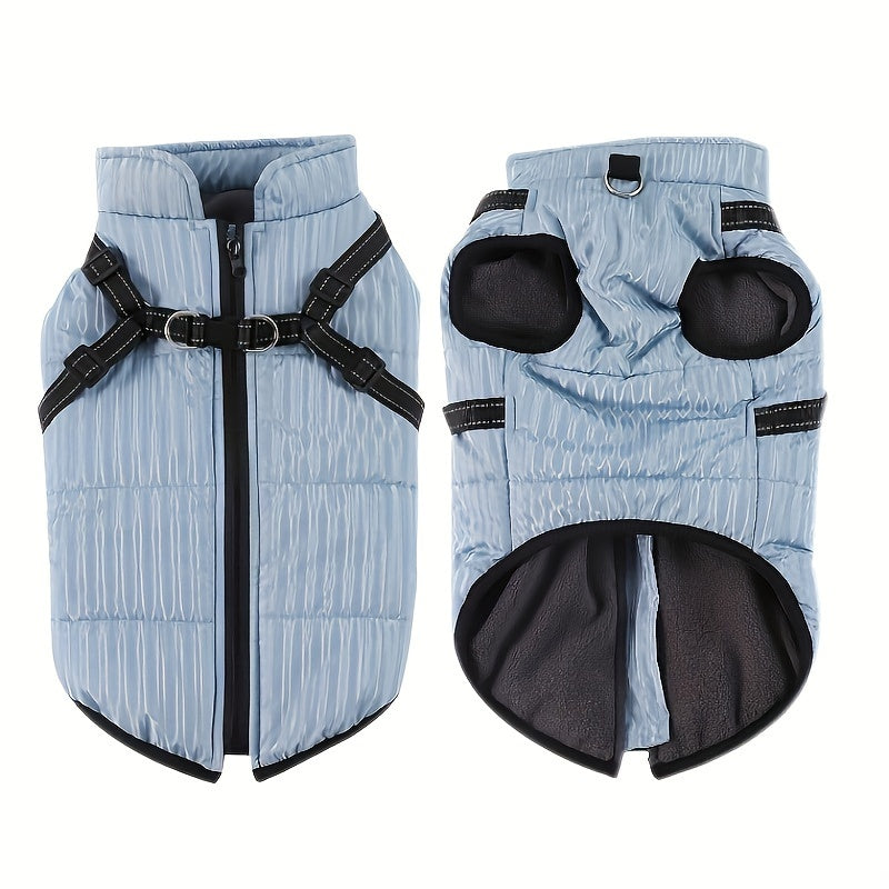 Waterproof Dog Jacket with Adjustable Harness-like Straps & Zipper Closure - Thick Warm Winter Coat for Small to Medium Dogs, Machine Washable Pet Vest with Piping & Buckle Closure, PinkPurple/ Colors, Durable Soft Fabric for