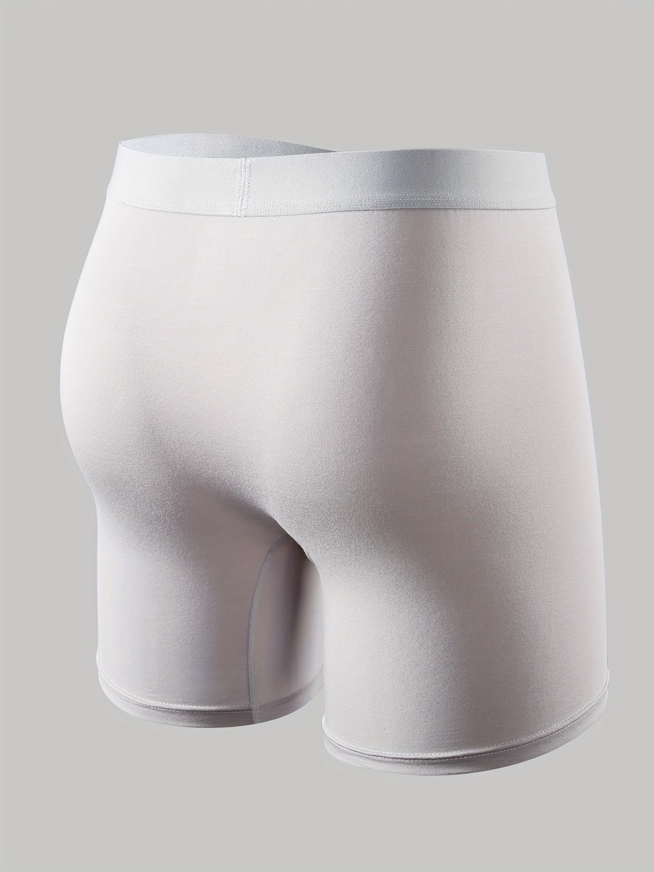 Men's 7pcs Long-Length Open-Leg Bamboo Fiber Underwear, Four Seasons Moisture-Wicking, Soft and Comfortable, Men's Briefs