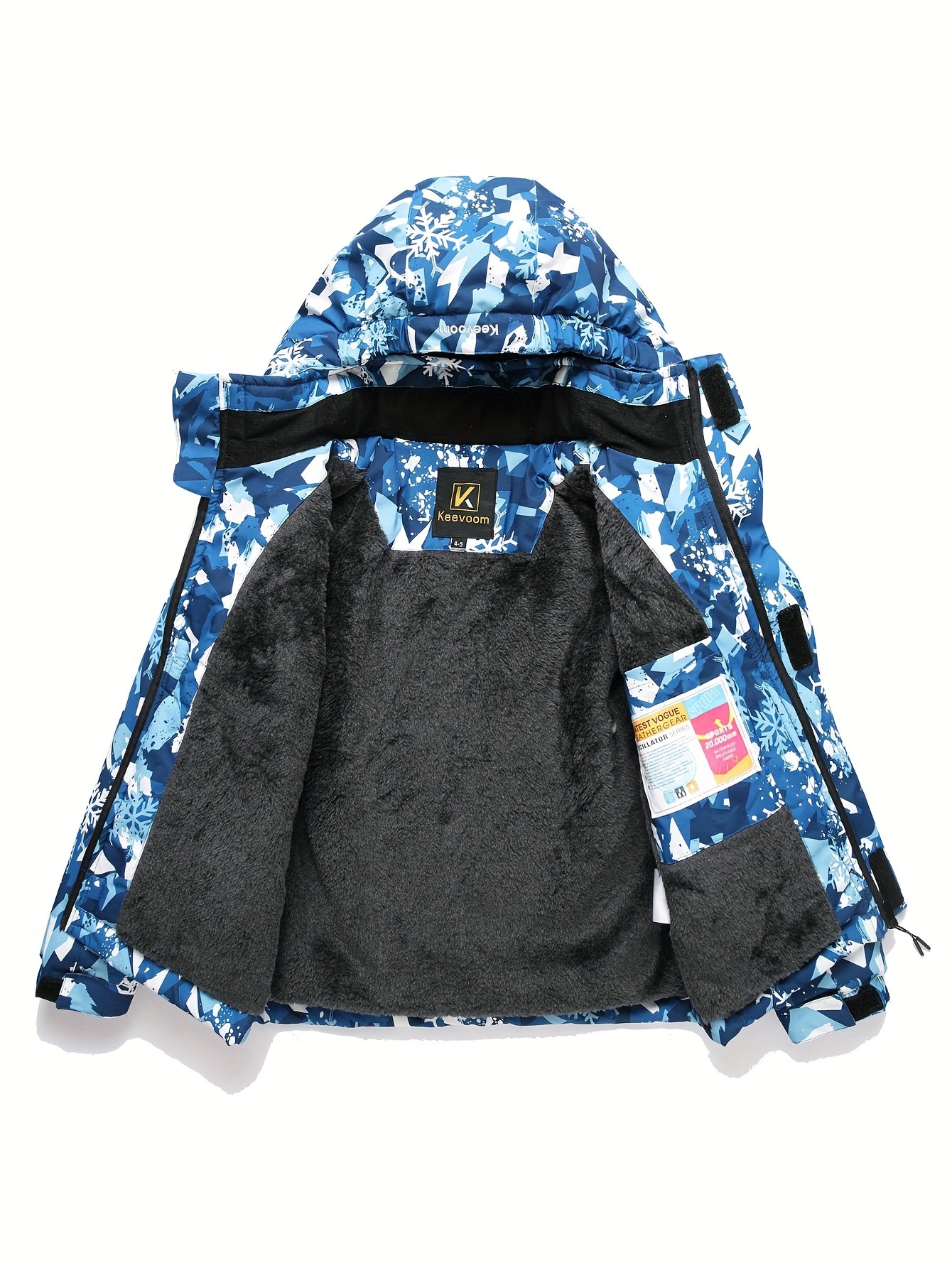 Keevoom Boys' Windproof High Quality Ski Jacket & Snowboard Coat - Warm Winter Jacket with Hood, Pockets, H-Fit for Skiing, Snowboarding, Outdoor Activities - Kids' Cold Weather Gear for, Snow Play ( &)