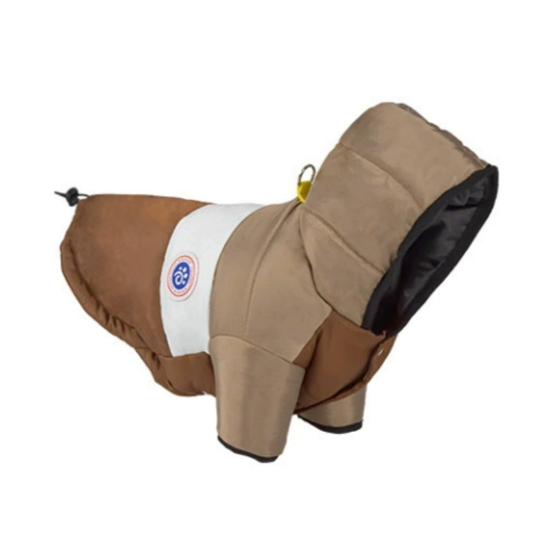 Thickened warm dog clothes, windproof pet clothing for small and medium-sized dogs in autumn and winter, dog winter ski vest jacket- cold-proof coat, easy to put on and take off design, suitable for skiing, snowboarding and o