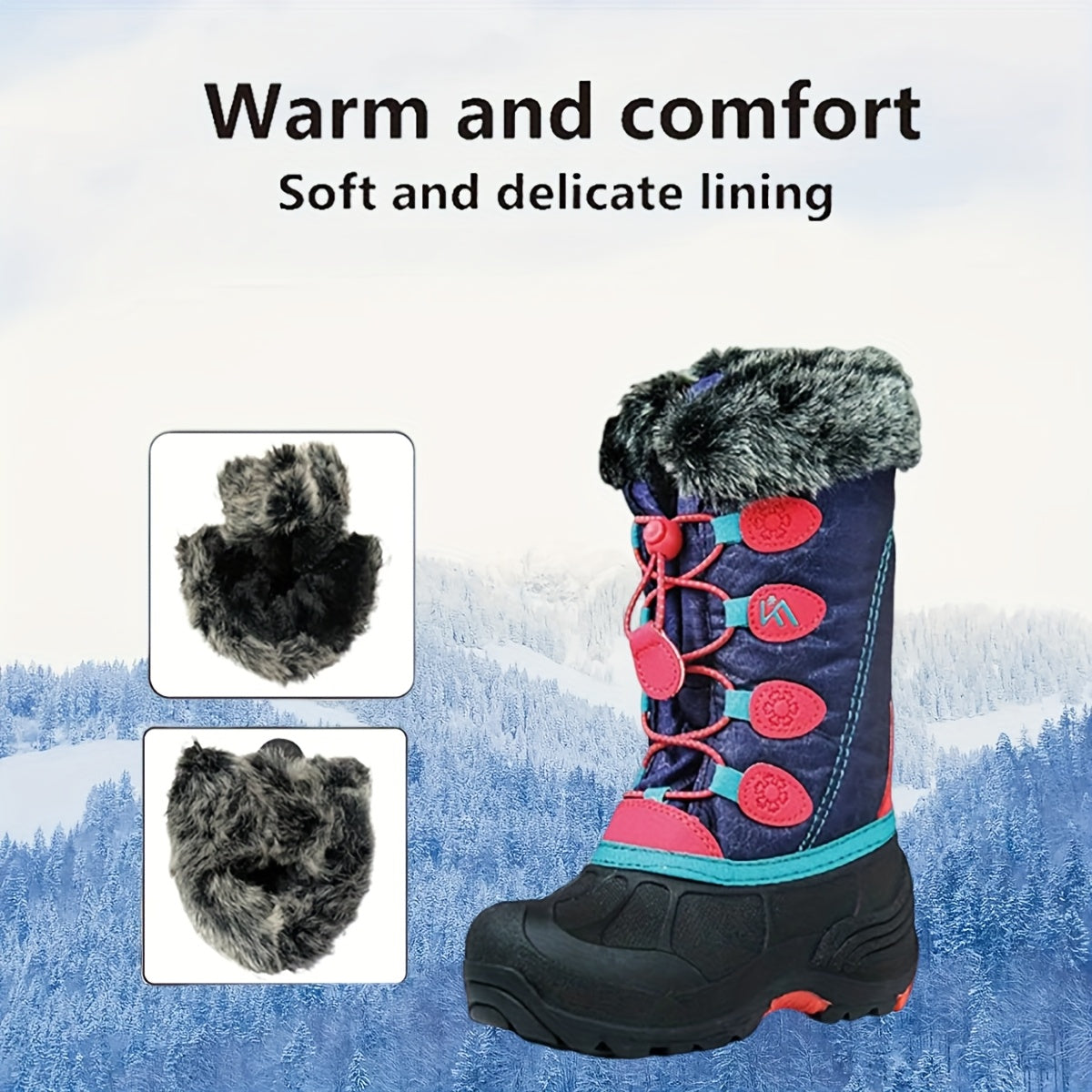 ICEFACE Kids Winter Snow Boots Warm Mid-Calf Anti-Slip, Boys Shoes, Girls Shoes, Girls Winter Boots, Shoes For Girls, Toddler Boots, Toddler Shoes, Bottes Pour Enfants Filles, Girls Slippers, Toddler Slippers, Girl Slippers,