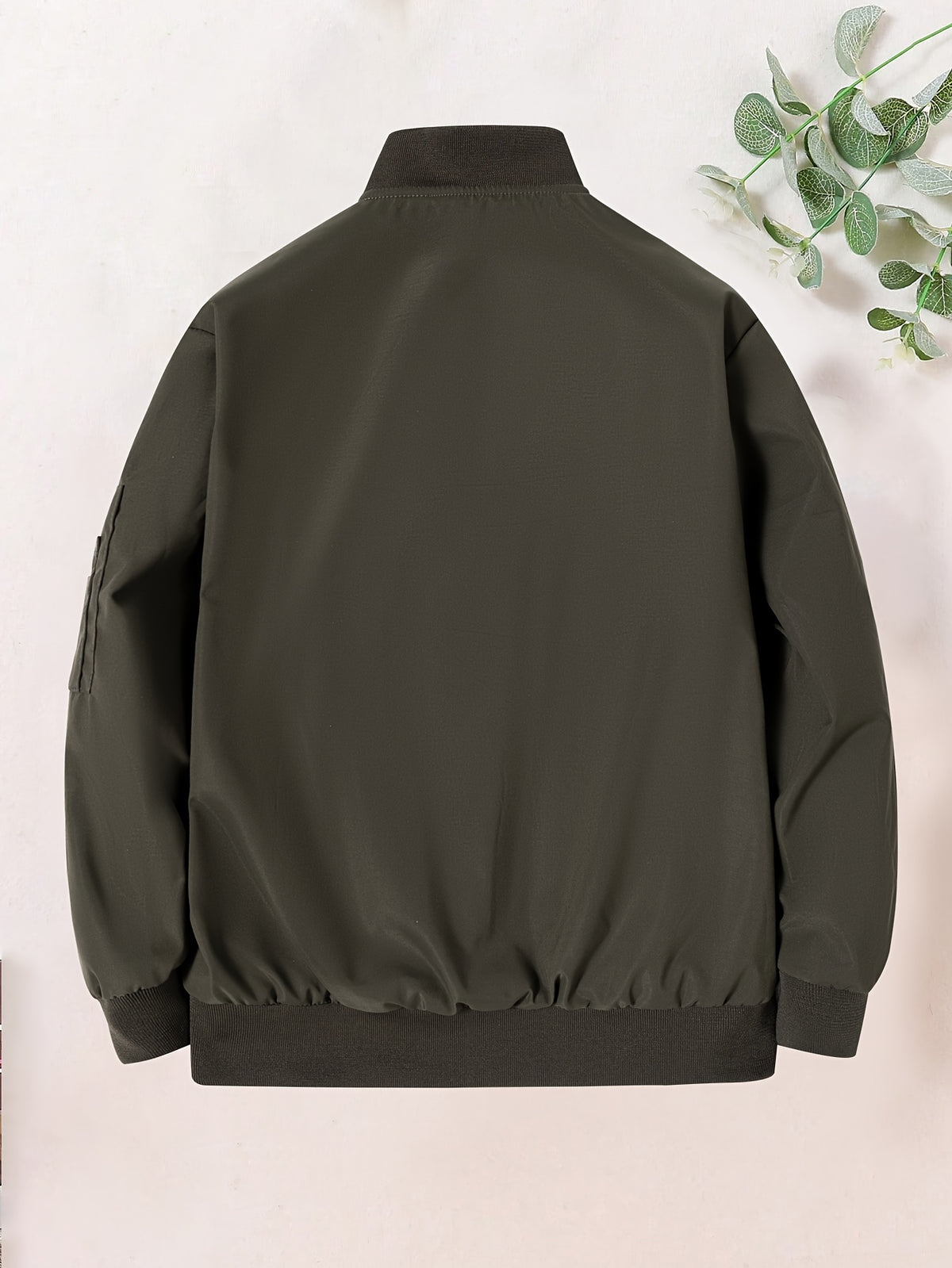 1pc Boys' Teen Jacket - Thickened Winter Coat with Full-Zip Closure, Baseball collar, Non-Stretch Fabric - Black Outerwear for Teens & Youth - Cold Weather Outer Jacket for School, Sports, Everyday - Easy-Care Polyester Jacke