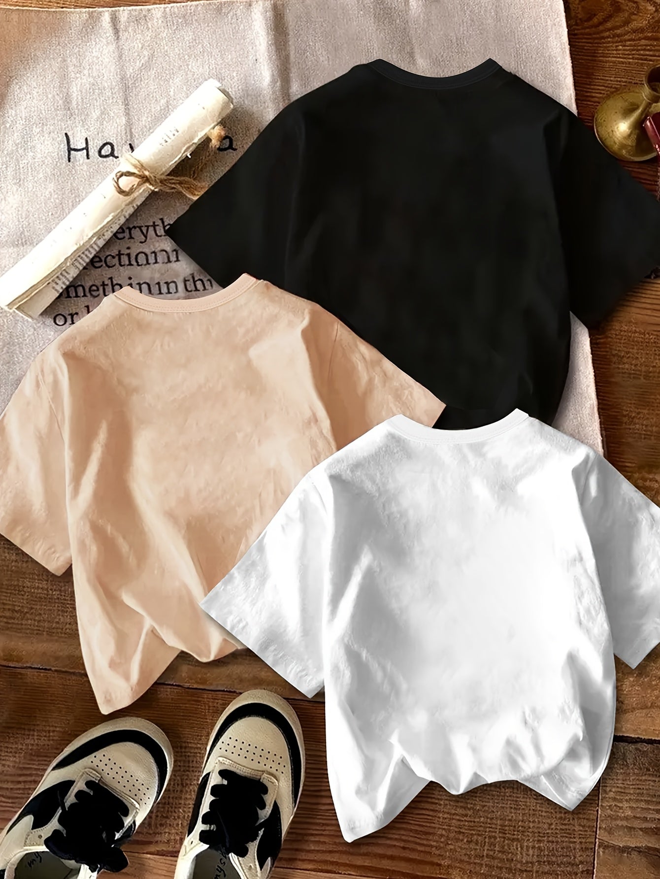 Three-Piece Set for Boys • T-Shirt with 23 Numbers And Cartoon Pattern Print • Handsome, Trendy, Versatile, Casual • Three-Piece Set T-Shirt