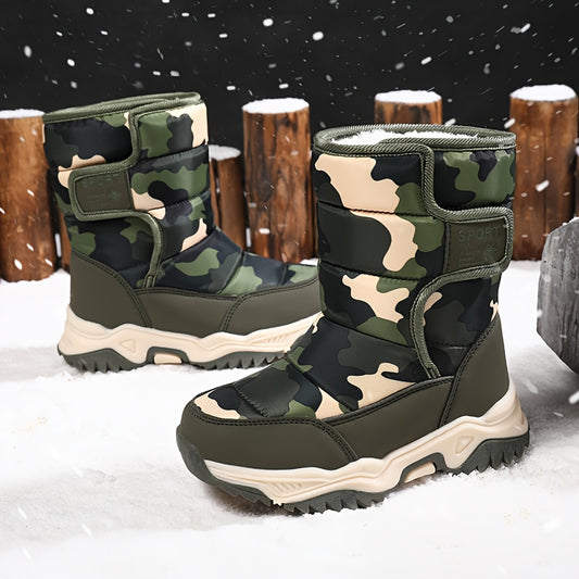 Kids' High-Top Snow Boots - Non-Slip Warm Winter Shoes with Closure, Durable TPR Sole & Breathable Fabric Lining for Outdoor Hiking, Casual Wear - Boys & Girls, Hiking Boots, Hiking Footwear, Sporty Design, Secure Fit Footwea