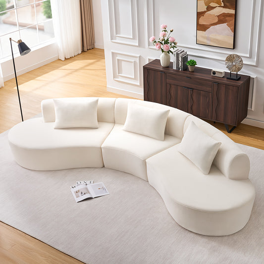 Modern Modular Sectional Sofa - No Assembly Required, Deep Seat Couch with Plush Cushions, Boneless Upholstery for Living Room, Apartment, Office - Easy-Clean Chenille Fabric, Neutral Gray Sofa for Contemporary Decor, Sofa Se