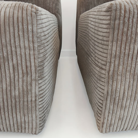 Cloud Couch Modular Sectional Sofa, 102inch L Shaped Sofa with Ottoman, Brown 3 Seater Corduroy Couch, Convertible Sectional Sofa for Living Room, Cushion Covers Removable& Washable.