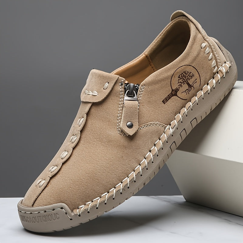 Women's Handmade Casual Loafers • Comfortable and Durable Slip-on Sneakers • Featuring a Zipper Closure • Breathable Perforated Design • Rubber Sole • Suitable for 10 Occasions and Holiday Outfits • Perfect for Ou