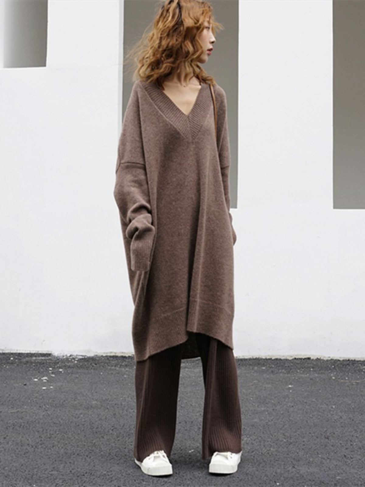 HERTALK Winter Dress with Over-the-Knee - Long Sleeve A-Line Sweater Dress, Soft Short Jacket-like Collar, Slim-Fit Base Layer for Trousers/ Pants (Hand Washable) - Cozy Tunic for Casual & Formal Outfits
