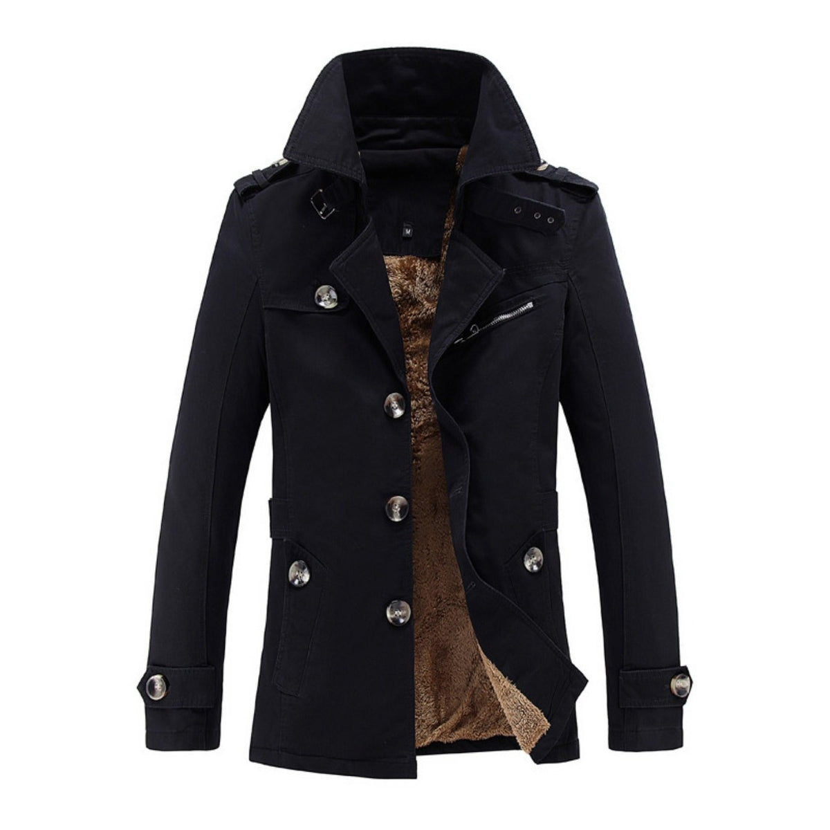 2025 New European and American Men's top, pure large-sized mid-length jacket, Men's casual solid color coat