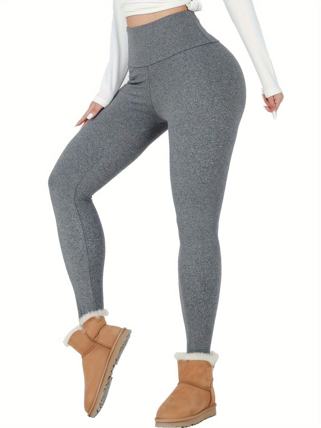 3pcs Thermal Fleece Lined High Waisted Sports Leggings, Women's Workout Winter Warm Soft Yoga Pants, Activewear Tights