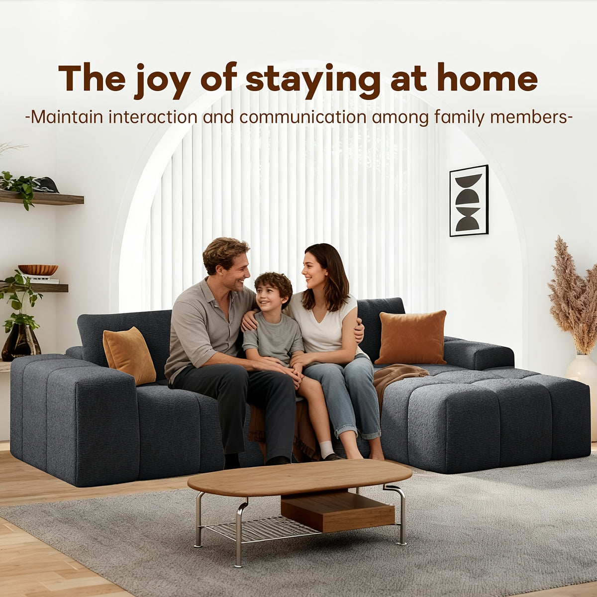 L-shaped Multi-functional Sofa Bed, Modern Fabric Sofa, Extra-large Frameless Living Room Sofa, Modern Minimalist Style with Ergonomic Design, No Assembly Required, Deep Seat Design with 3 Throw Pillows, Soft Fabric Finish (m