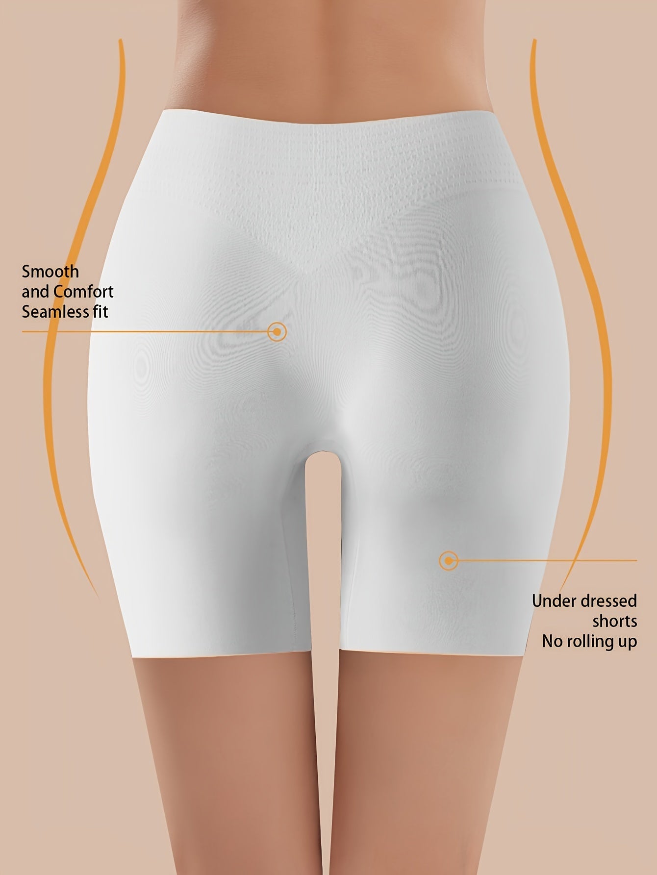 3pcs Women's High-Waisted Tummy Control Underwear - 2-in-1 Butt Lifting & Belly Panties, Seamless Anti-Leak Cycling Sports Briefs (Beige/White/Black) - Breathable Gym, Workout & Everyday Shaping Shorts