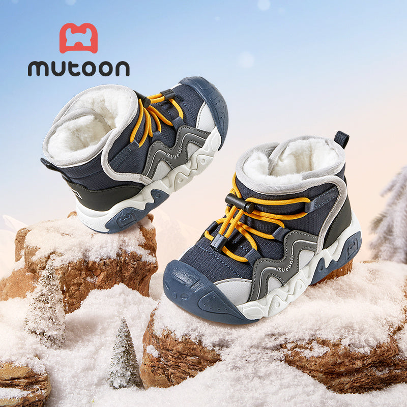 Mutoon Boys' & Girls' Winter Snow Boots with Plush Lining - Warm Insulated EVA+TPR Sole, Lace-Up Closure, Round Toe, Lightweight Outdoor Hiking Boots for Snow, Ice, And Cold Weather, Winter Boots, Snow Boots For Boys, Snow Bo
