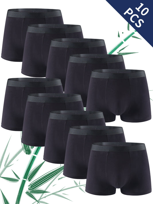 [10 Bamboo Fiber Underwear] A pc of 10 Bamboo Fiber Underwear, Suitable for Sports And Casual Wear, Moisture-Wicking, Skin-Friendly, Soft, Affordable for Students, Classic And Stylish for All Seasons