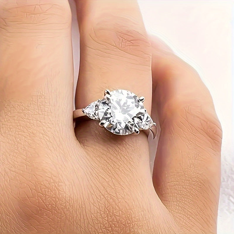 1pc S925 Sterling Silver Moissanite Solitaire Ring, Simple Style, Ideal For Weddings, Engagements, Anniversaries, Birthdays, Fashion Parties, Daily & Special Occasions, Perfect Gift For Father's DayDaily Festival Anniversary