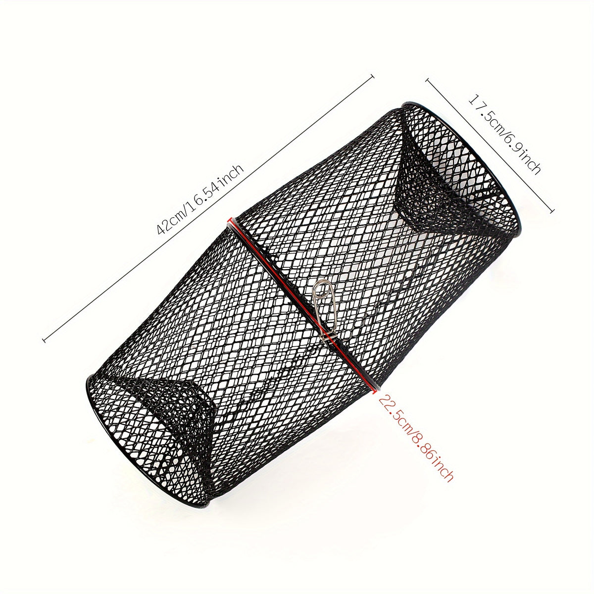 Crawfish Minnow Trap Cage, Heavy Bait Trap, Two Durable Black Mesh
