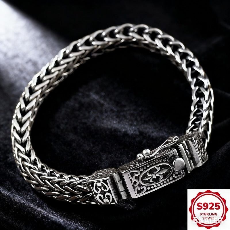 S925 Silver 's Bracelet Bracelet, Hand-woven Design, Punk Style Fashion Bracelet, Silver Bracelet, 's Birthday Gift Jewelry, Father's Day Gift, Boyfriend Gift, Birthday Gift, Perfect Gift for Boys, Perfect for Daily Wear, for