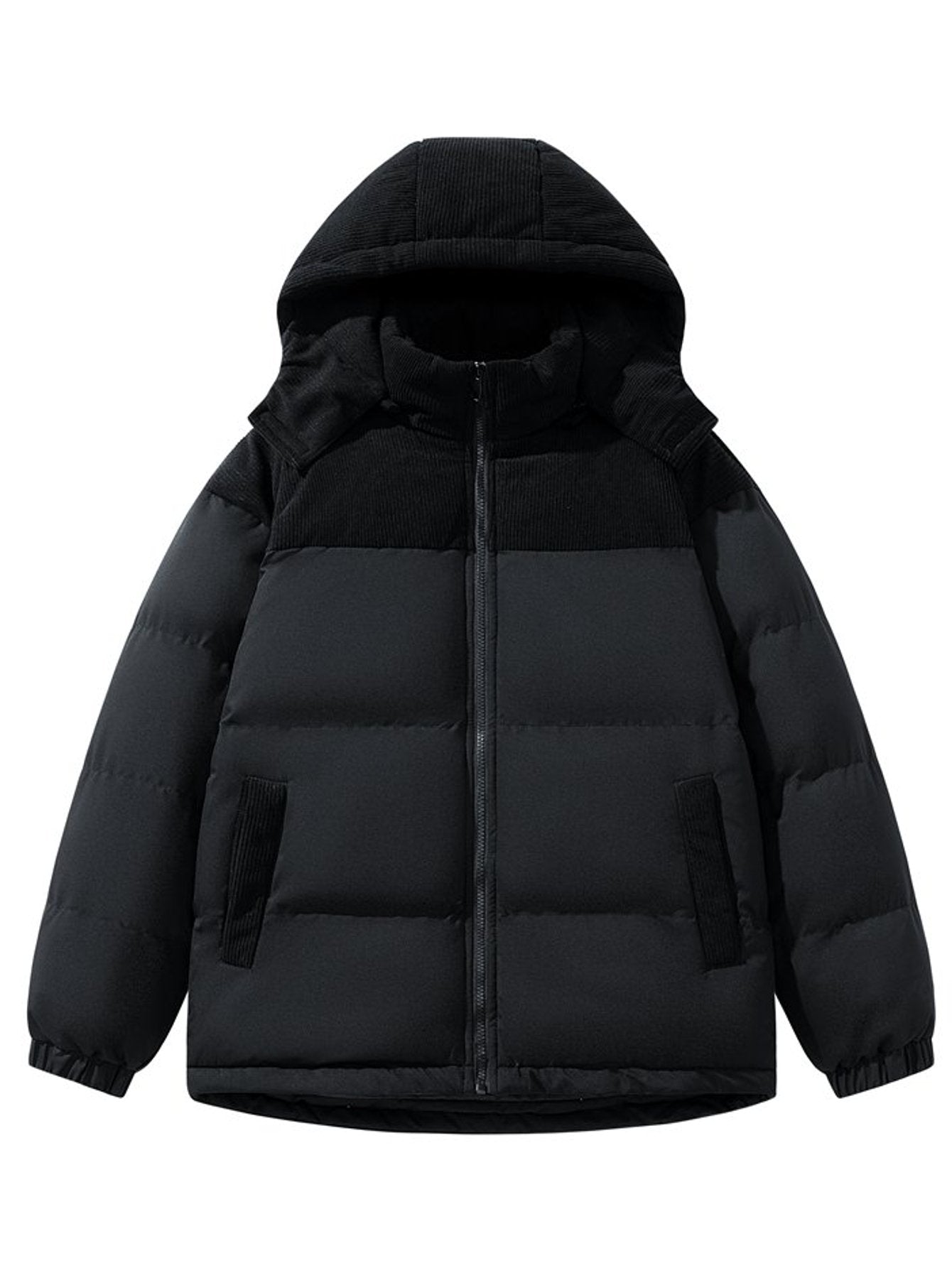 2025 New Winter Warmth-Resistant Coat | Thick Casual Fashionable Hooded Jacket with Zipper, Fiber, Regular Length, Long Sleeves