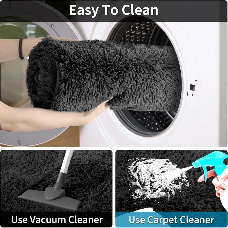 An 8X10 Feet Luxurious Plush Rug Designed for The Living Room, Featuring a Fuzzy Texture, This Large Area Rug Is Fluffy, Modern, And Non-Slip, Making It Perfect for Bedrooms, Study Rooms, Teen Dorms, And As a Home Decor Item