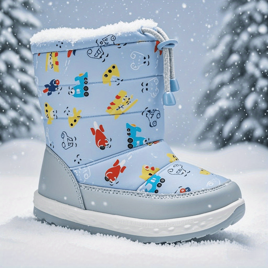 DACLAY & All-Season ' Winter Boots with Zipper Closure, Mid-Calf Traction Sole & Warm Fabric - /Fabric Upper Outdoor Snow Boots for and, for, Skiing, Ice Skating (Unisex)